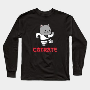 CUTE KARATE CAT JAPANESE Long Sleeve T-Shirt